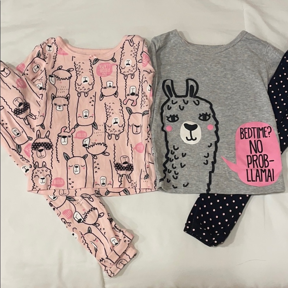 Carter’s bundle x2 lama pj sets mix and match 2t